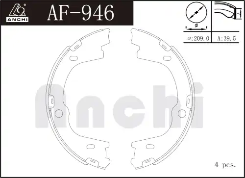 Тормозные колодки барабанные ANCHI AF946