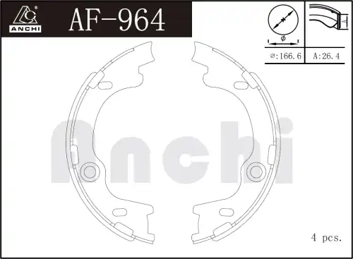 Тормозные колодки барабанные ANCHI AF964