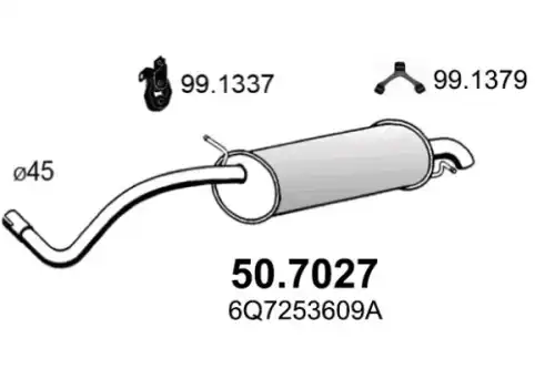 Глушитель (задняя часть) 50.7027 ASSO
