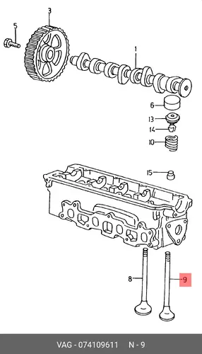 клапан выпускной Audi 74109611 VAG