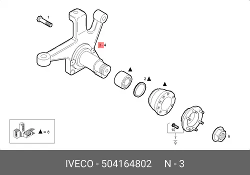 Кулак поворотный IVECO 504164802