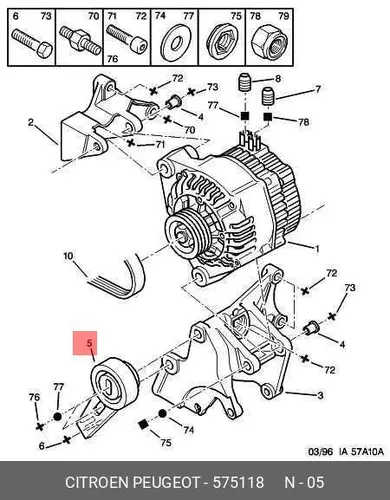 Автозапчасть/SPANNROLLE 5751 18 PSA