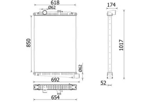 Radiator and components CR 1047 001S MAHLE