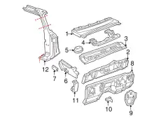 PANEL ASY. (COWL TOP INNER) F87Z-1002018-AA FORD