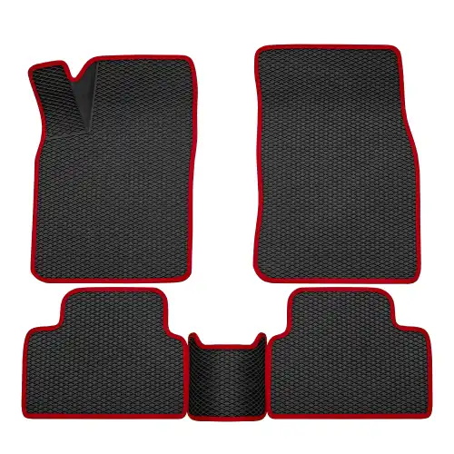 Коврики в салон REZKON 9225020204 Nissan Qashqai 2014-н.в. 4 шт., красный черный
