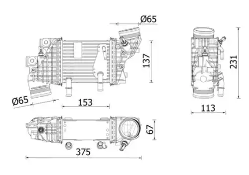 Интеркулер MAHLE CI 663 000P