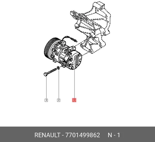 компрессор кондиционера Renault Megane 1.9 96> 7701499862