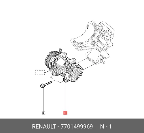 КОМПРЕССОР КОНДИЦИОНЕРА (восст) 7701499969 RENAULT