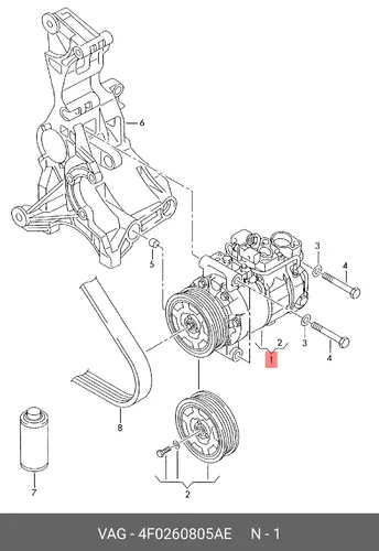 Компрессор кондиционера 4F0260805AE VAG