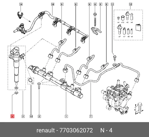 Шайба форсунки RENAULT 7703062072