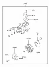КОМПРЕССОР КОНДИЦИОНЕРА (SOHC) 97701-25000 HYUNDAI