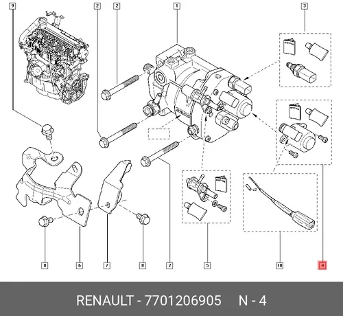 ЭЛЕКТРОКЛАПАН (RENAULT) 7701206905