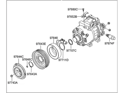 компрессор кондиционера Hyundai Elantra 06> 977012H140