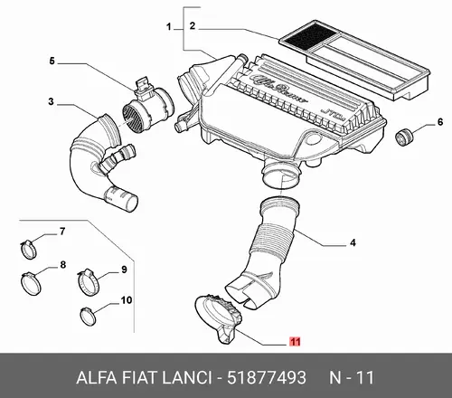 СКОБА 51877493 ALFA ROMEO