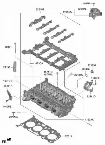 GASKET-C/Y HEAD 223112M802 HYUNDAI