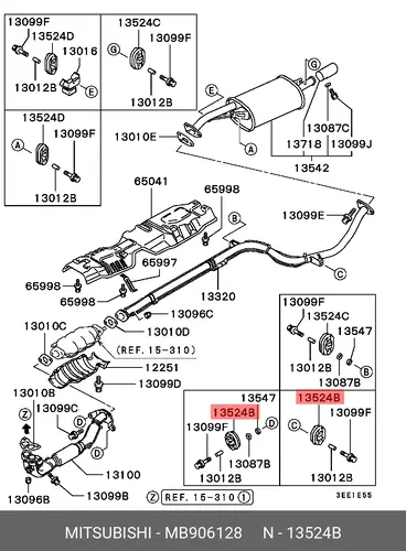 КРОНШТЕЙН, СИСТЕМА ВЫПУСКА ОГ MITSUBISHI MB906128