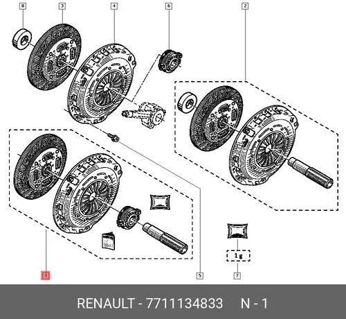7711134833 КОМП СЦЕПЛЕНИЯ (ВОССТ) RENAULT