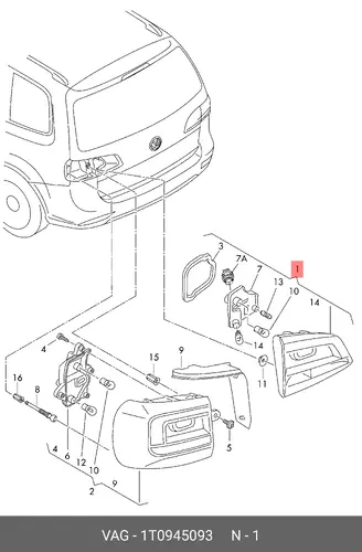 Фонарь габаритный VAG 1T0945093