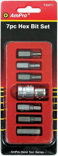 T33211 Набор бит шестигр. 3/8'' c держателем 1/2'' 7 предметов AMPRO