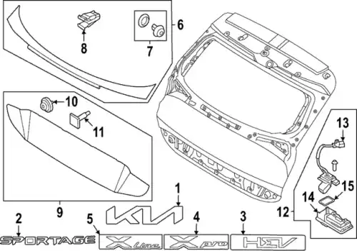 GARNISH ASSY-TAIL GATE 87310P1000 KIA