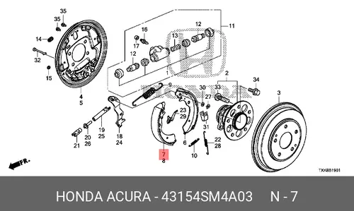 Тормозные колодки дисковые HONDA 43154SM4A03