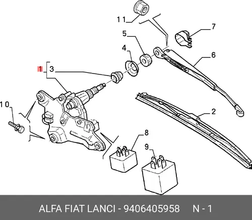 Двигатель стеклоочистителя 9406405958 FIAT