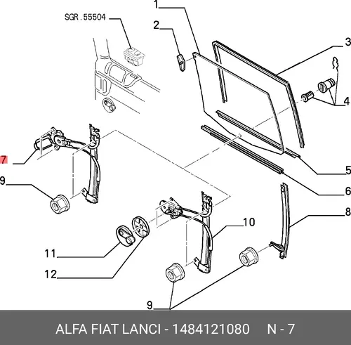 Стеклоподъемник FIAT 1484121080