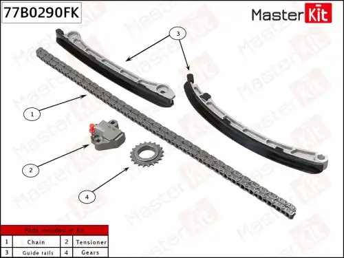 Комплект цепи ГРМ 77B0290FK MASTERKIT