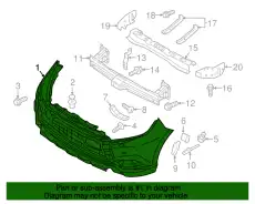 FACE,FR BUMPER 62022W730P MITSUBISHI