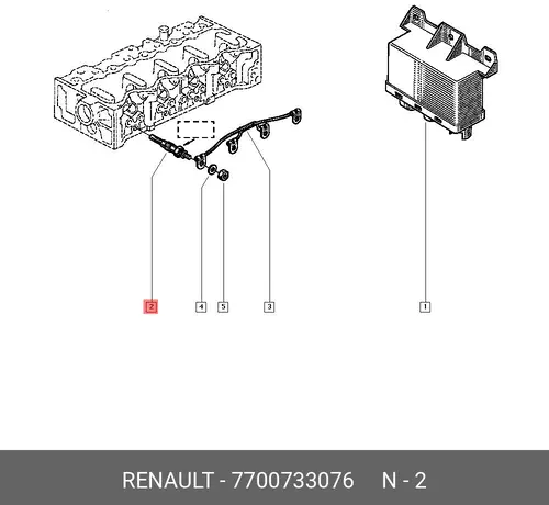 Свеча накаливания RENAULT 7700733076