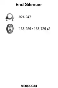 Глушитель выхлопных газов конечный ! MD000034 FA1