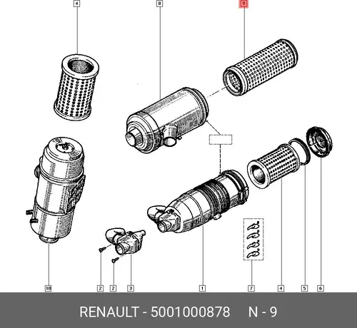 Фильтр воздушный RENAULT 5001000878