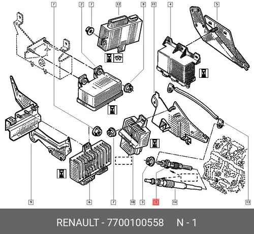 Свеча накаливания RENAULT 7700100558