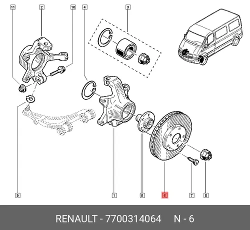 Тормозной диск RENAULT 7700314064