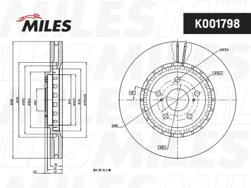 Тормозной диск MILES K001798