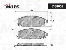 Тормозные колодки дисковые передняя ось MILES E100631