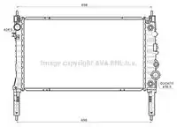 Радиатор системы охлаждения двигателя AVA OL2747