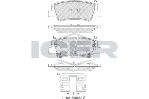 Тормозные колодки дисковые ICER 182413