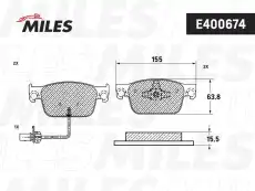Тормозные колодки дисковые передняя ось MILES E400674