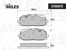 Тормозные колодки дисковые передняя ось MILES E100675