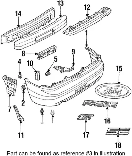 RETAINER (REAR BUMPER EXTENSION) E7GZ-17A904-H FORD