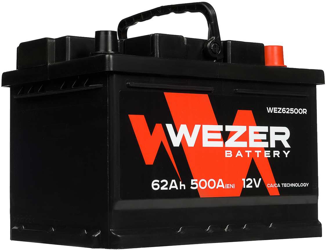 Аккумулятор WEZER WEZ62500R 62 Ач 500 А 242x175x175 мм 0 (-+) обратная