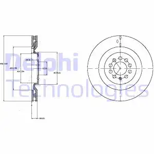 Тормозной диск DELPHI BG4219 вентилируемый , передняя ось