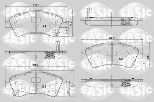 Тормозные колодки дисковые SASIC 6216170