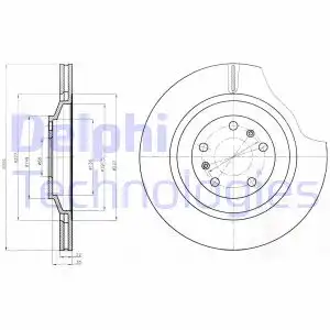 Тормозной диск DELPHI BG4292 вентилируемый , задняя ось