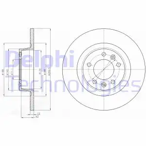 Тормозной диск DELPHI BG4301 полный , задняя ось