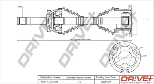 Приводной вал DP2110.10.0428 DR!VE+