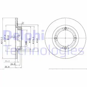 Тормозной диск DELPHI BG2580 полный , передняя ось