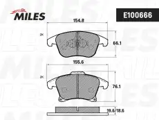 Тормозные колодки дисковые передняя ось MILES E100666