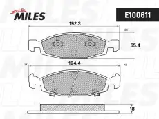 Тормозные колодки дисковые передняя ось MILES E100611